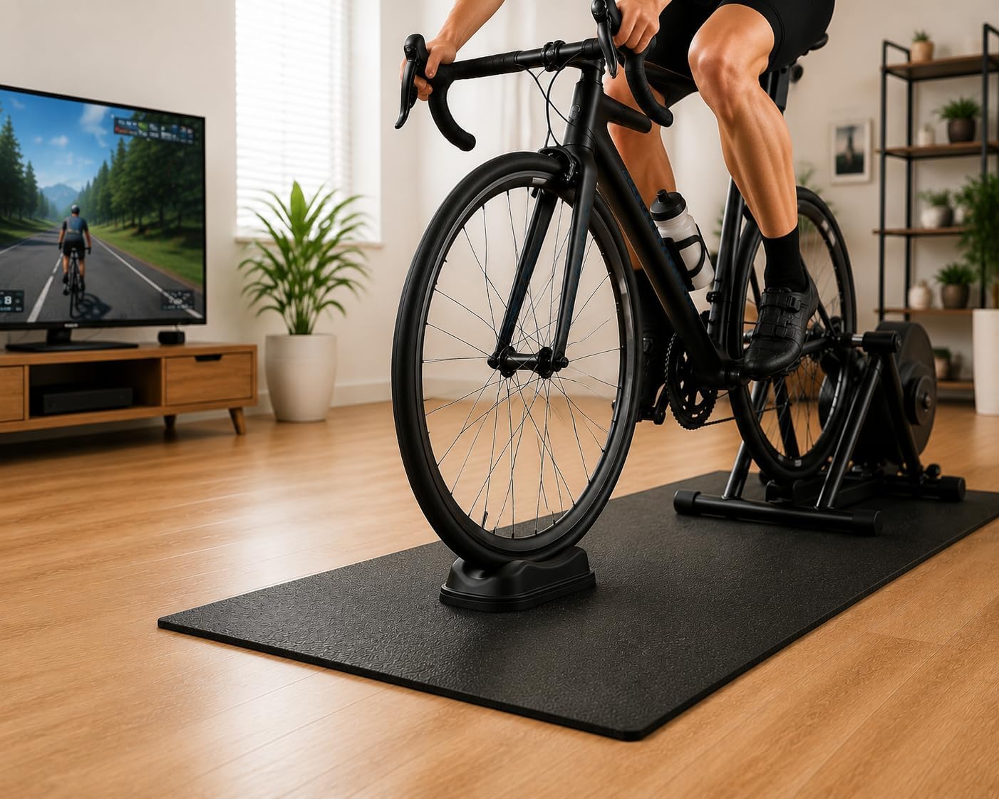 Bike Trainer Front Wheel Block, Indoor Cycling Riser Stand for Road & Mountain Bikes