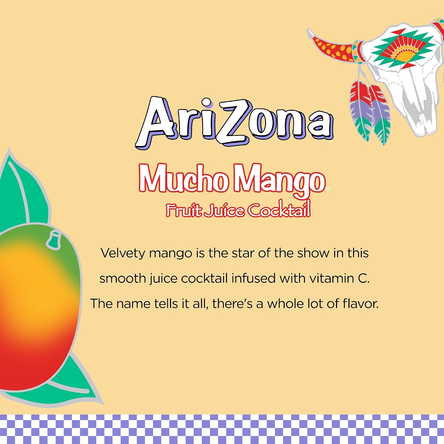 AriZona Mucho Mango | Fruit Juice Cocktail | 22 Fl Oz (12 Pack)