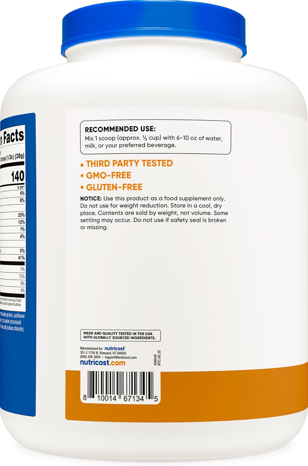 Nutricost Whey Protein Concentrate Powder (Unflavored) 2LBS, Gluten Free | GMO-Free