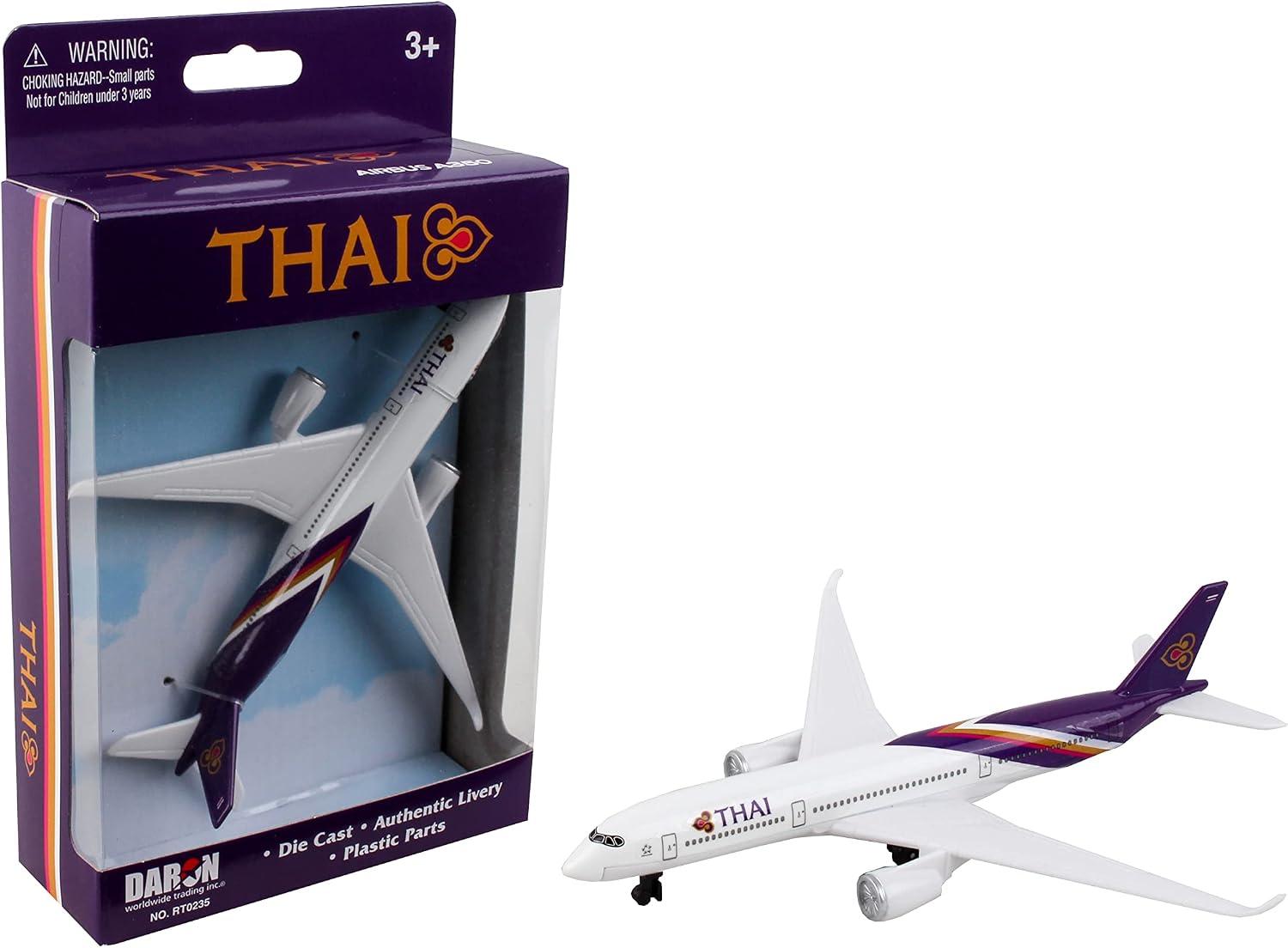 Daron Toy Airplane RT9904 – Emirates A380 – Die-Cast Metal Model Airplane Toy with Plastic Parts for Kids Ages 3+
