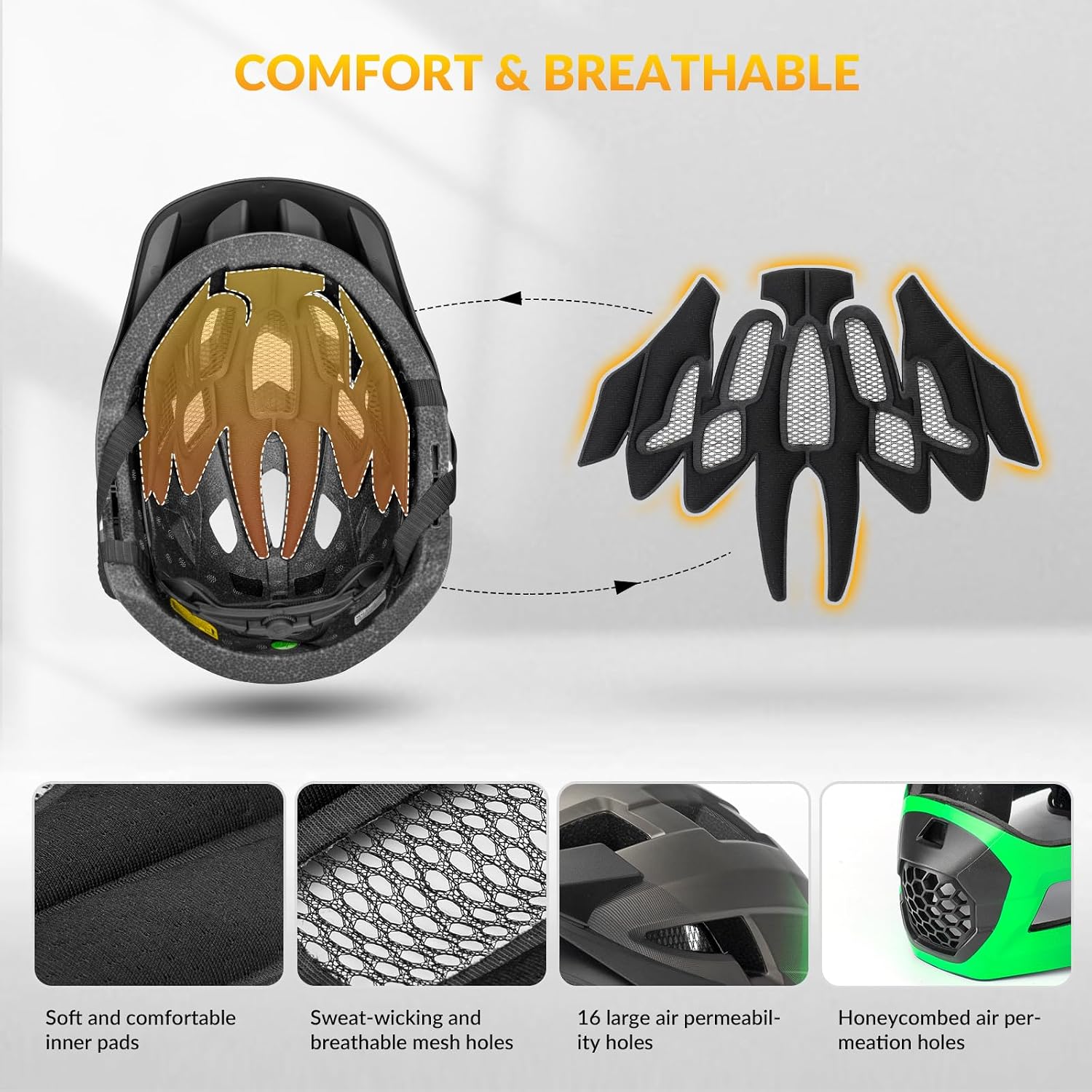 ROCKBROS Kids Full Face Bike Helmet Lightweight Detachable MTB Helmet