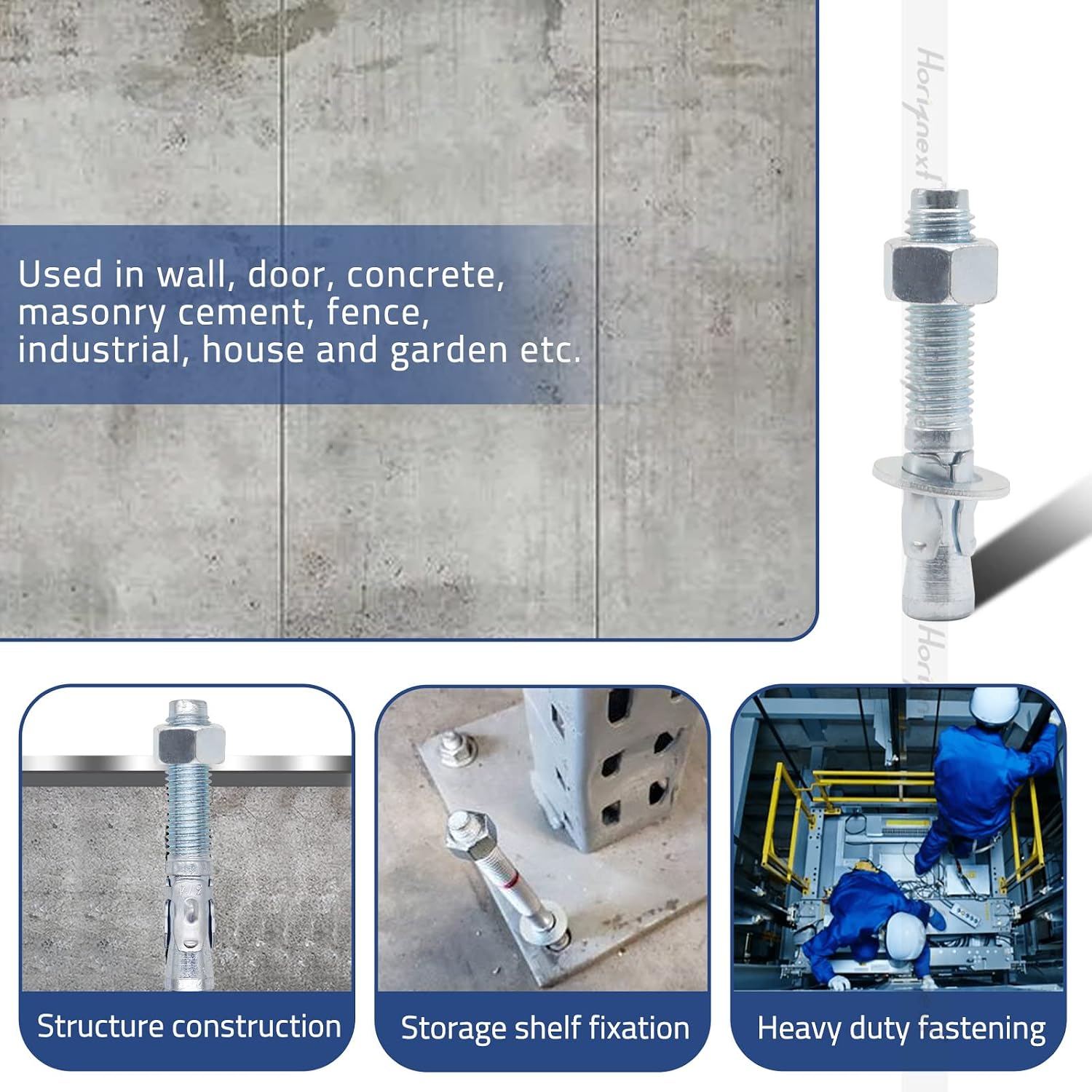3/8 Concrete Anchors, Concrete Wall Anchors, Metal Wedge Bolts
