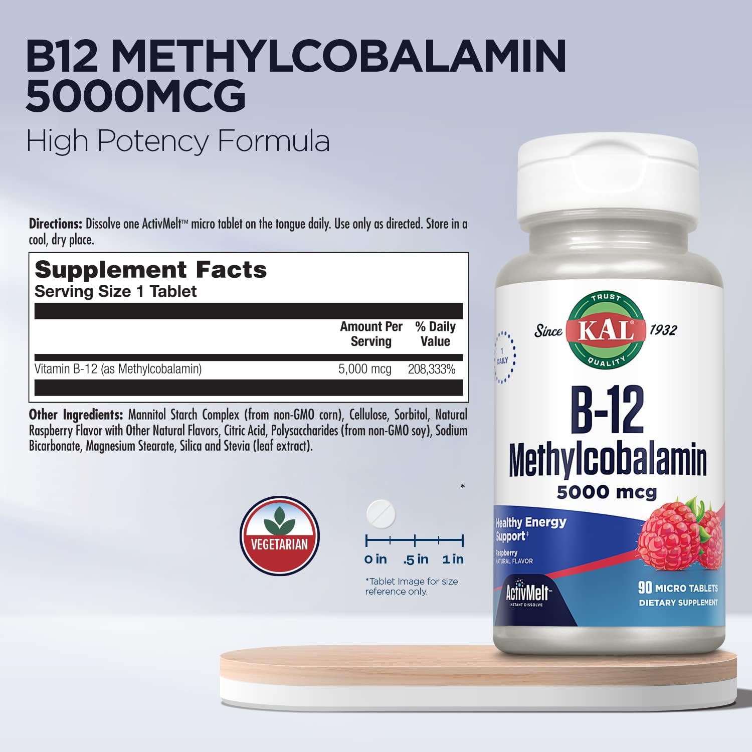 KAL Vitamin B-6 B-12 Folic Acid DropIns, Liquid Vitamin B Supplement Drops, Heart Health, Energy, Red Blood Cell Support with Methyl B12 and Methyl Folate, Natural Mixed Berry Flavor, 59 Servings, 2oz | Cardiovascular, Energy & Nerve Support - Active P-5…