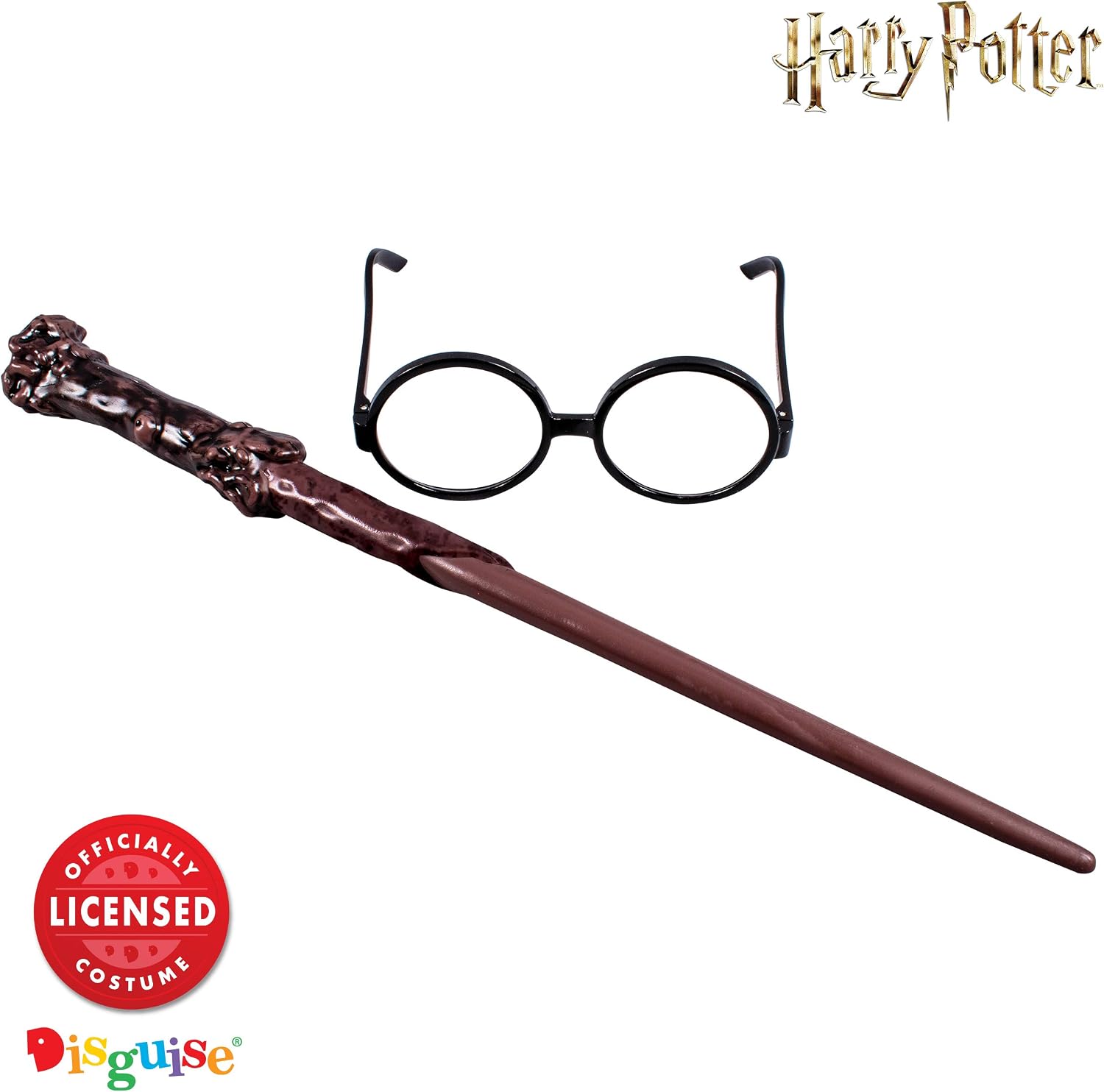 Disguise Harry Potter Accessories Set, Costume Wand and Glasses Kit