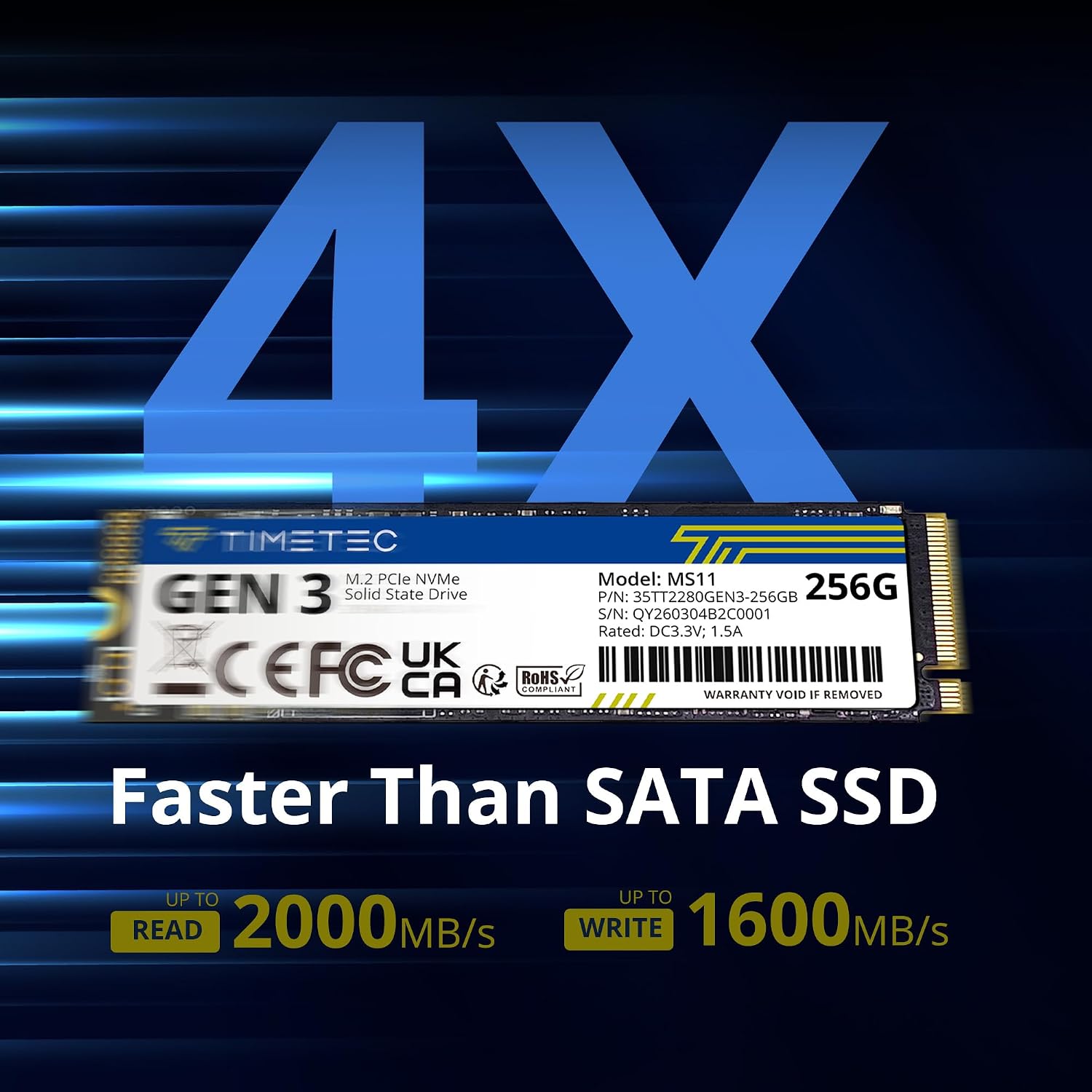 Timetec 1TB SSD NVMe PCIe Gen3x4 8Gb/s M.2 2280 3D NAND High Performance SLC Cache Read/Write Speed Up to 2, 000/1