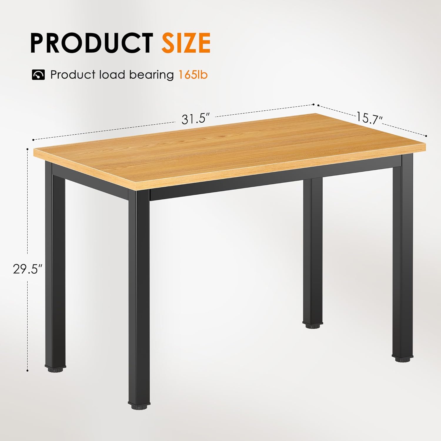 DlandHome 47 inches Medium Computer Desk for Bedroom, Retro