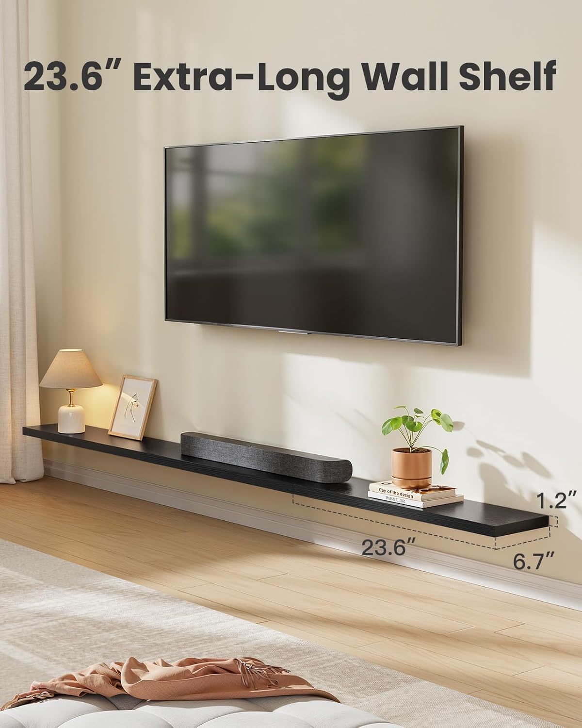 AMADA HOMEFURNISHING Floating Shelves, Wall Shelves for Bathroom/Living Room/Bedroom/Kitchen Decor