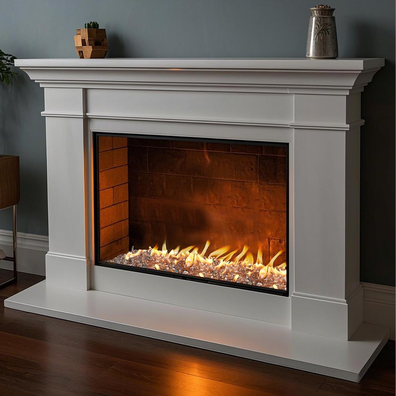 Skyflame 1/4" Pacific Blue Regular Fire Glass for Fire Pit Fireplace