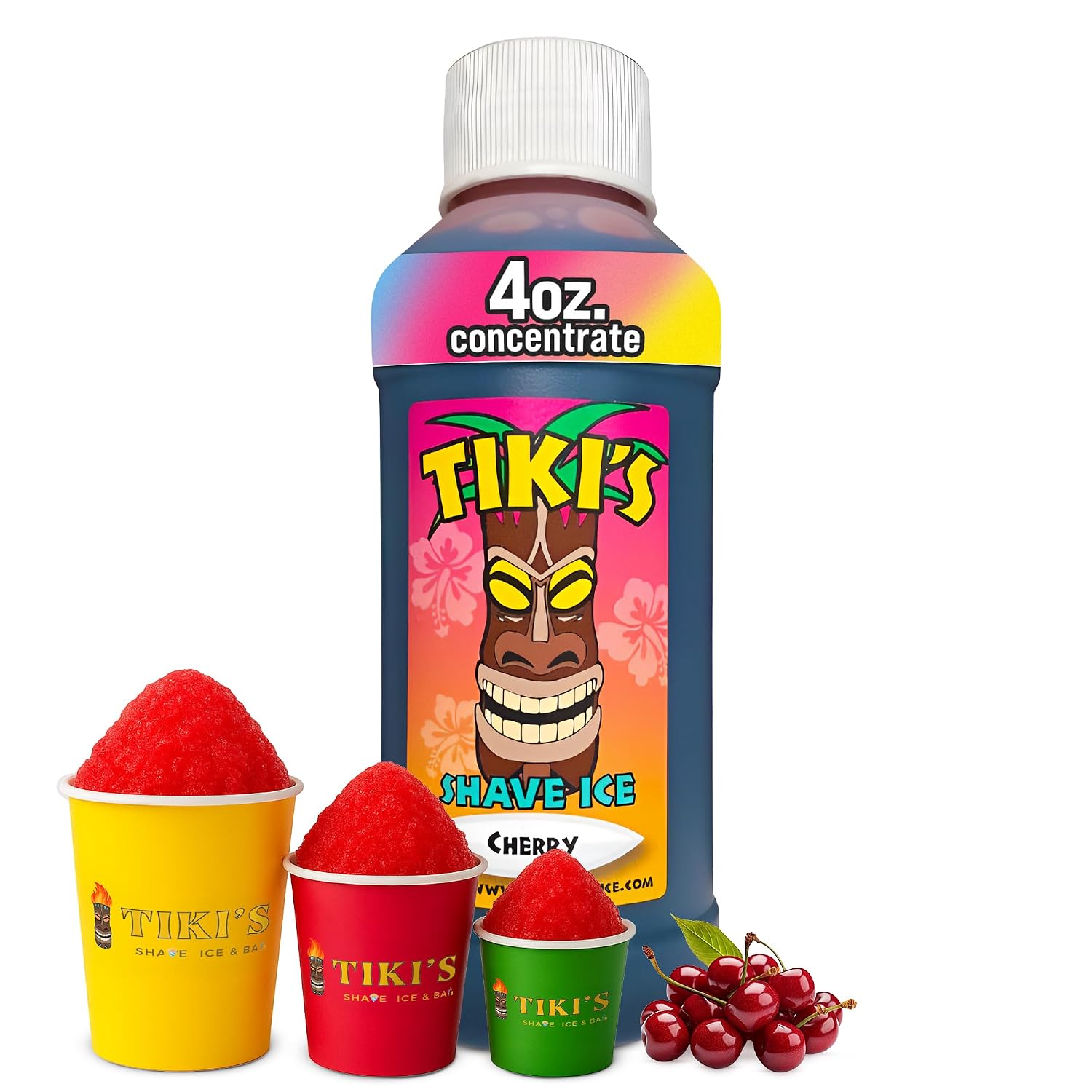 Tiki's Shave Ice Syrup Concentrate for Snow Cones & Shaved Ice - Natural Syrup for Beverages & Desserts - Ideal for Snow Cone