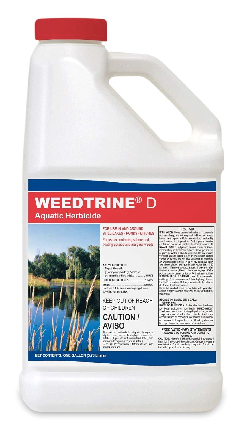 Weedtrine D Aquatic Herbicide 1 Gallon Spray for Fast, Broad-Spectrum Control of Duckweed, Floating, Submersed & Emergent Weeds, Professional-Grade