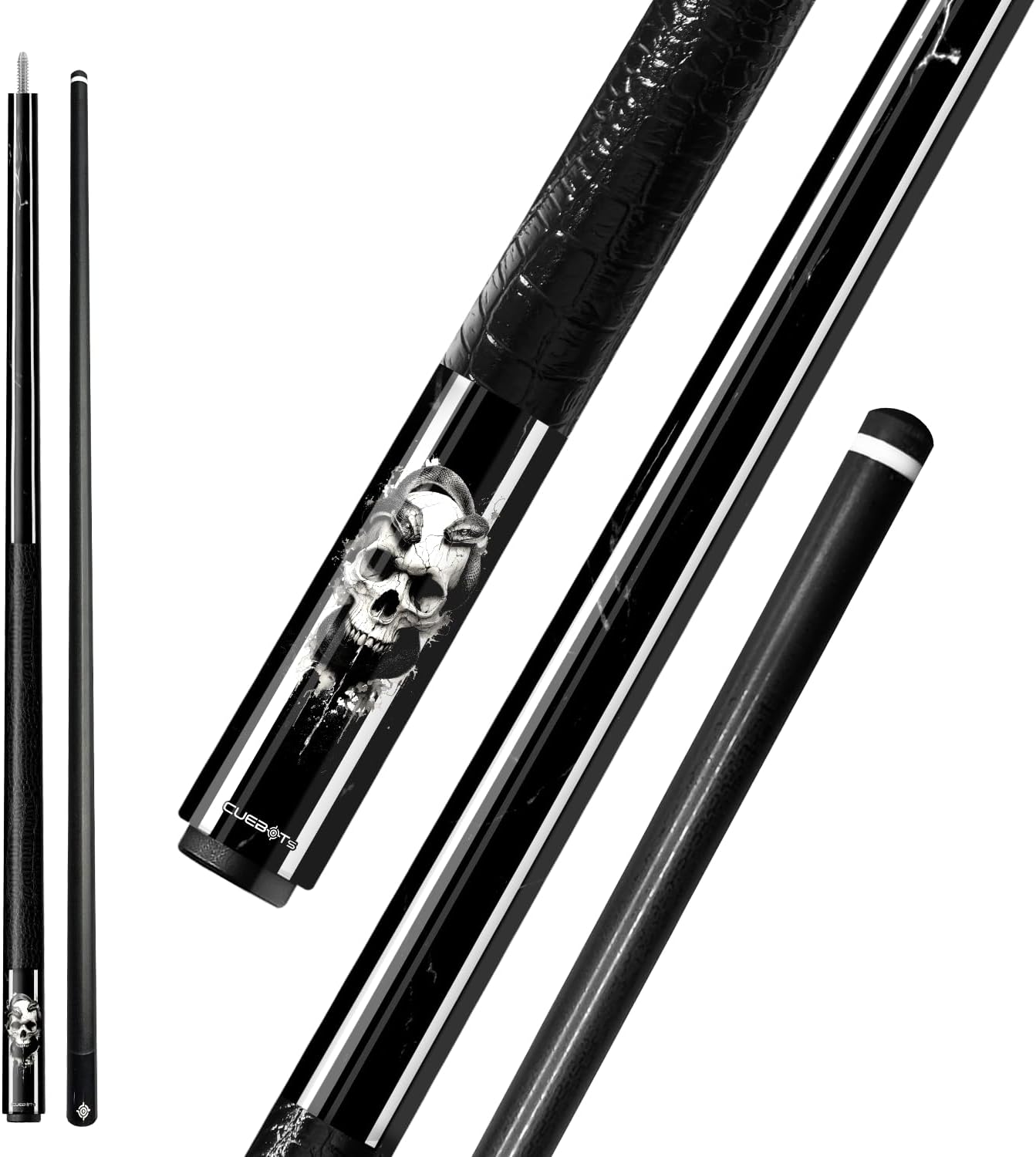 CUEBOTS Glass Fiber Cue, Glass Fiber House Cue Stick, Club Cue, Cue for Beginners, Durable Uni-QR, 3/8-10, 5/16-18 Joint, Long Lasting Glassfiber Shaft, 7-Layer Microfiber Tip