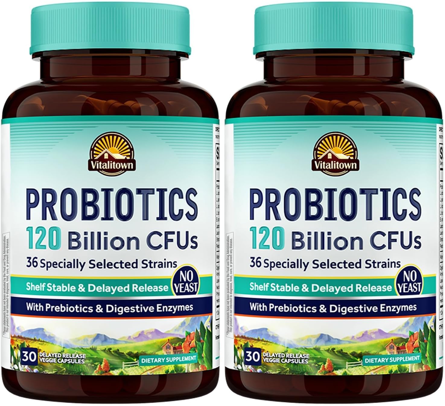 VITALITOWN Probiotics 120 Billion CFUs | 36 Strains