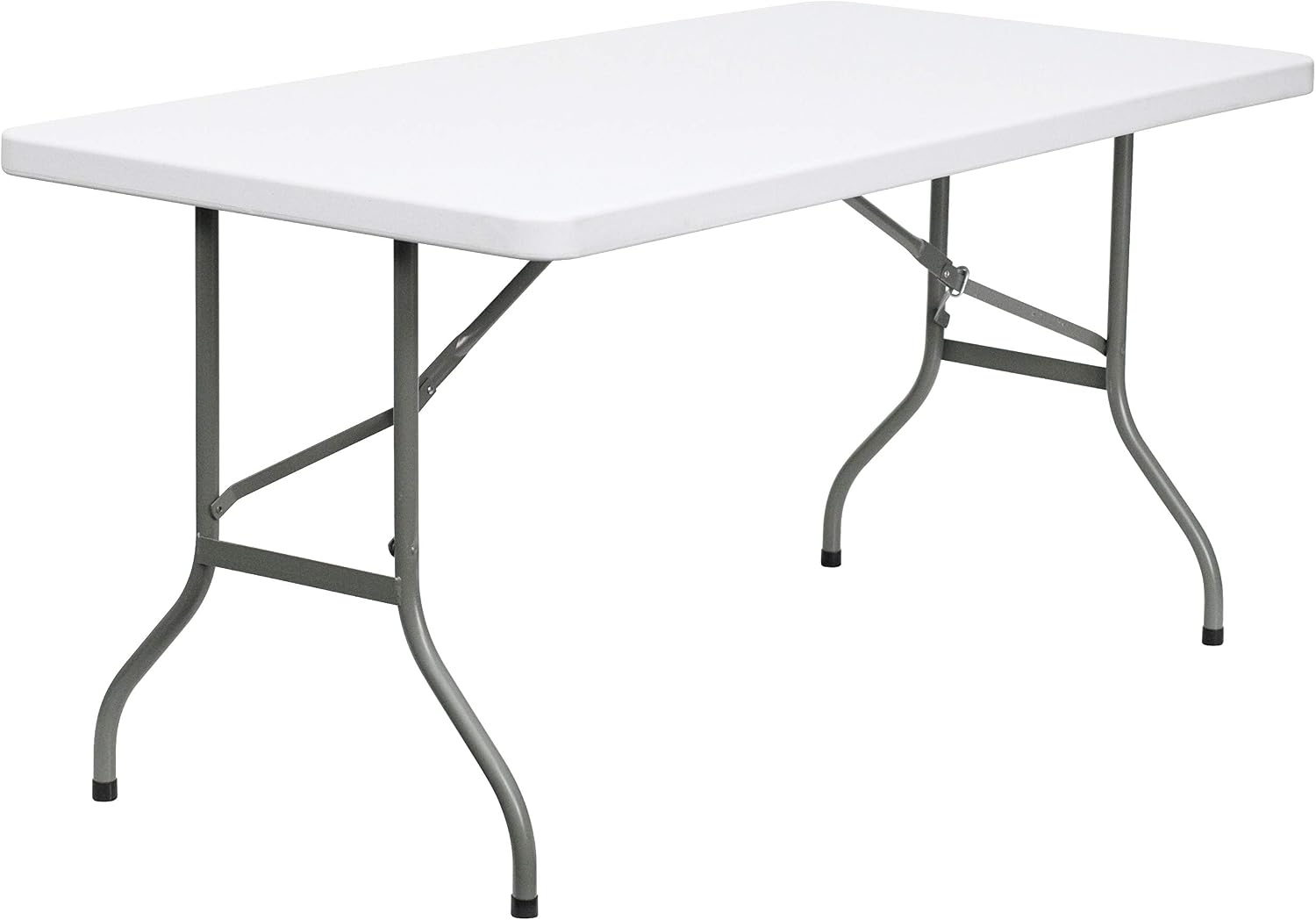 Flash Furniture 5-Foot Granite White Plastic Folding Table | Lightweight, Easy Storage, Commercial Grade