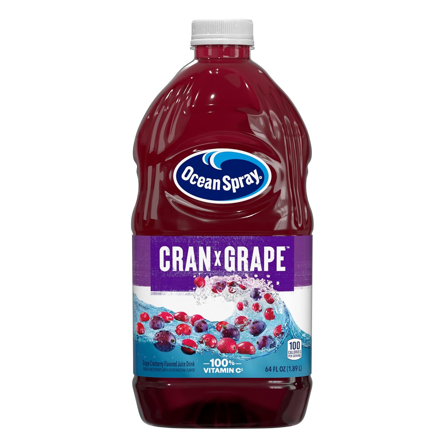 Ocean Spray® Cran-Apple™ Juice Drink, 64 Ounce Bottle, 8 Count | Ocean Spray® Cran-Apple™ Juice Drink, Made with Real Fruit Juice, 64 Fluid Ounce Bottle