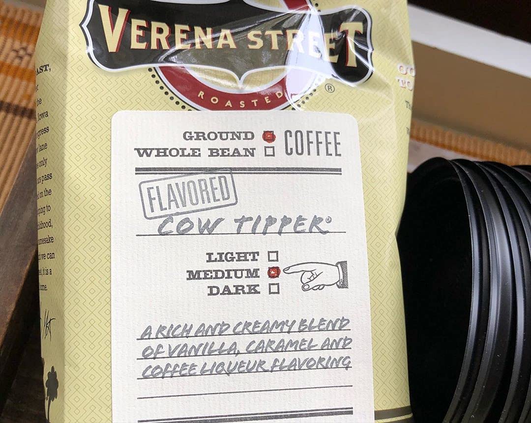 Verena Street 12 Ounce Flavored Ground Coffee, Mississippi Grogg, Medium Roast, Rainforest Alliance Certified Arabica Coffee