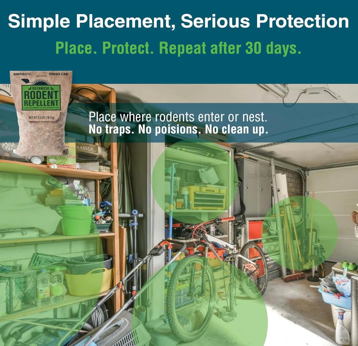Rodent Repellent; Quickly Repelling Pests from Treated Areas; Preventing Re-Infestation for up To 3 Months; Safe for Children, Pets and the Environment; Non-Toxic; 8-Scent Pouches