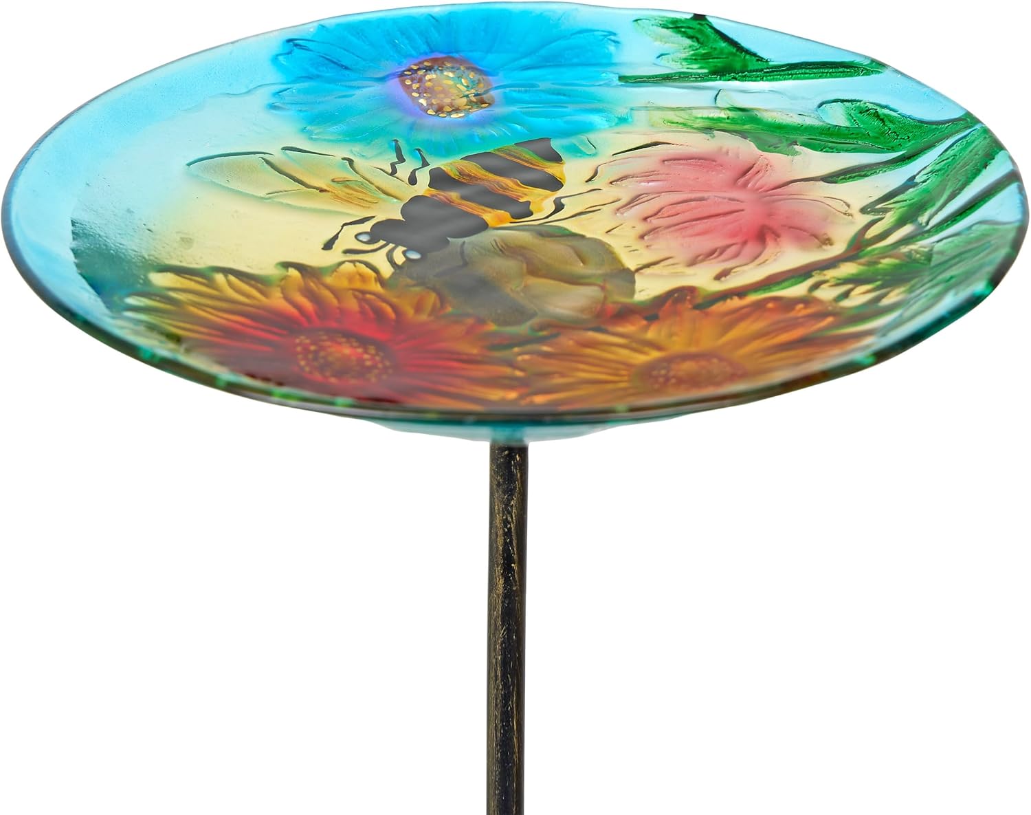 Alpine Corporation 25" Tall Outdoor Birdbath with Planter Pedestal Yard Statue, Stunning Garden Accent, 15" Round, Green