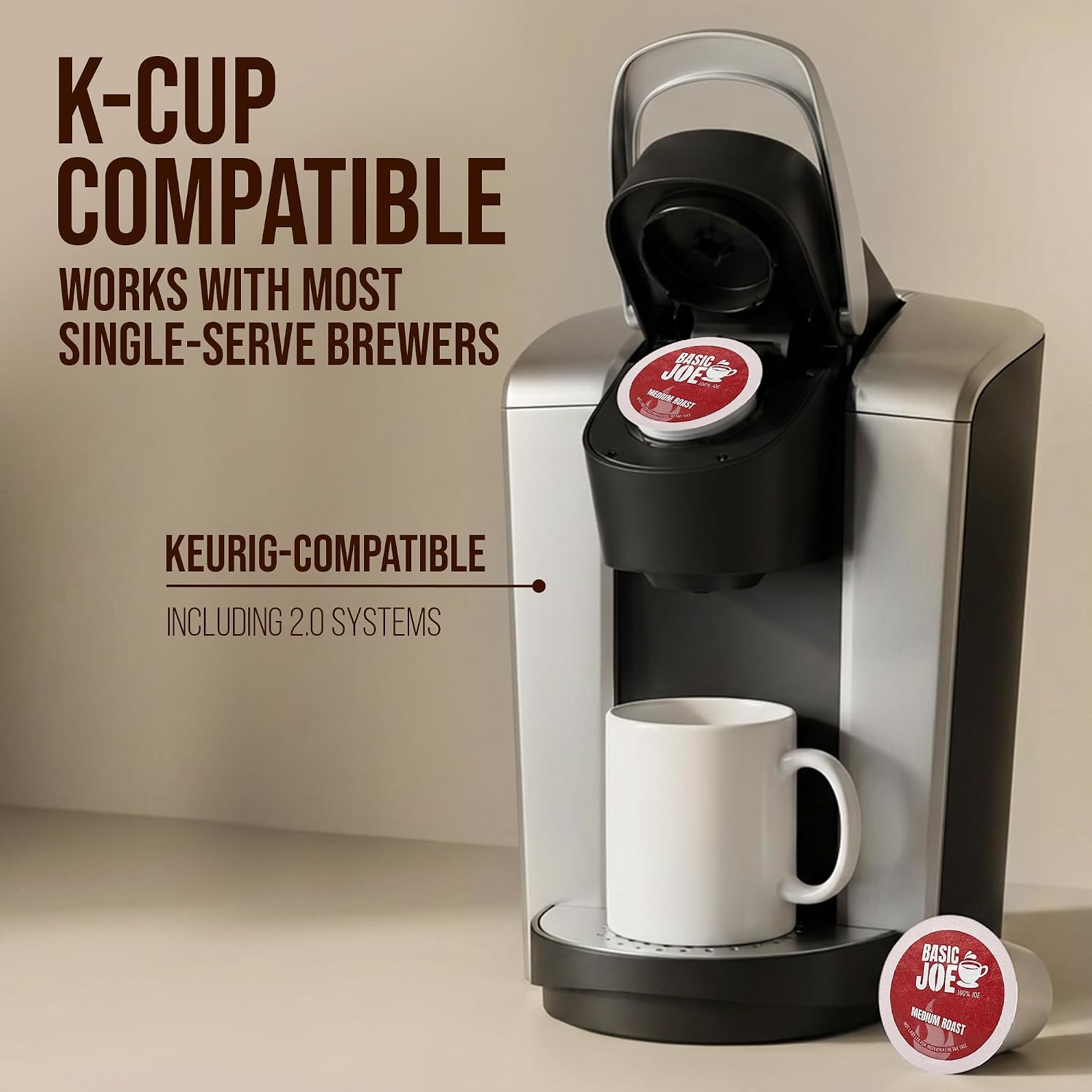 Basic Joe Coffee Pods, Medium Roast, 80 Count K-Cup, 100% Arabica