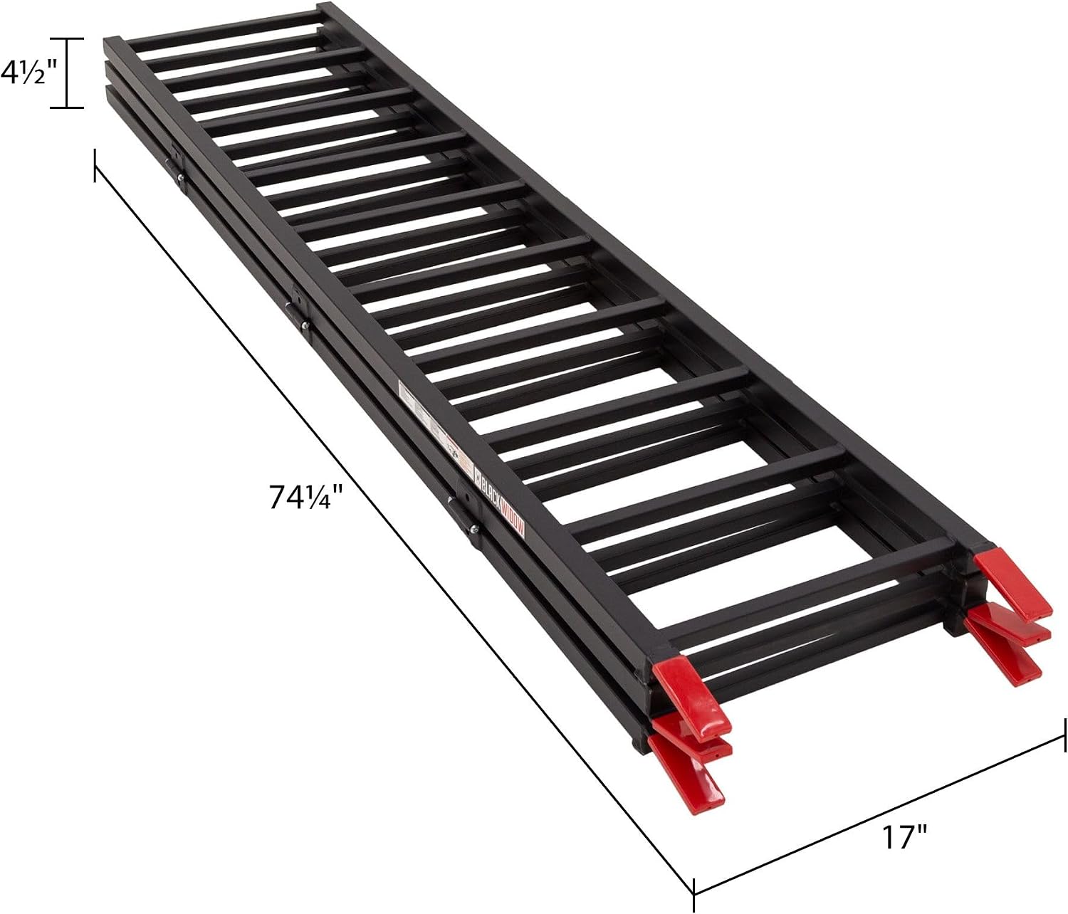 6' 3" ATV Loading Ramp for Truck/Trailer, 1,000 lb, Folding, Black Widow