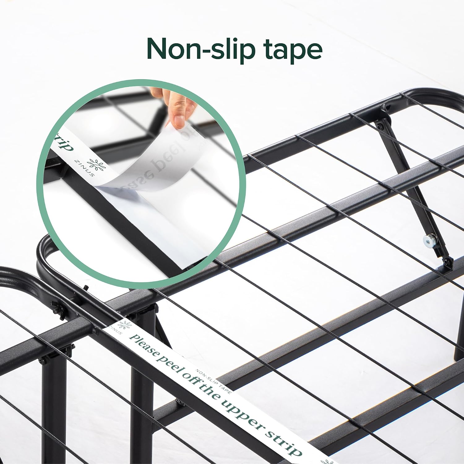 Zinus SmartBase Tool-Free Assembly Mattress Foundation, 14 Inch Metal Platform Bed Frame, No Box Spring Needed, Sturdy Steel Frame, Underbed Storage, Black, Queen