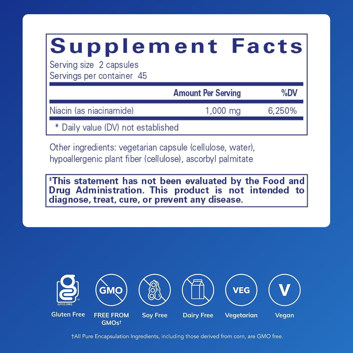 Pure Encapsulations Niacinamide | Vitamin B3 Supplement to Support Energy Metabolism, Joint Mobility