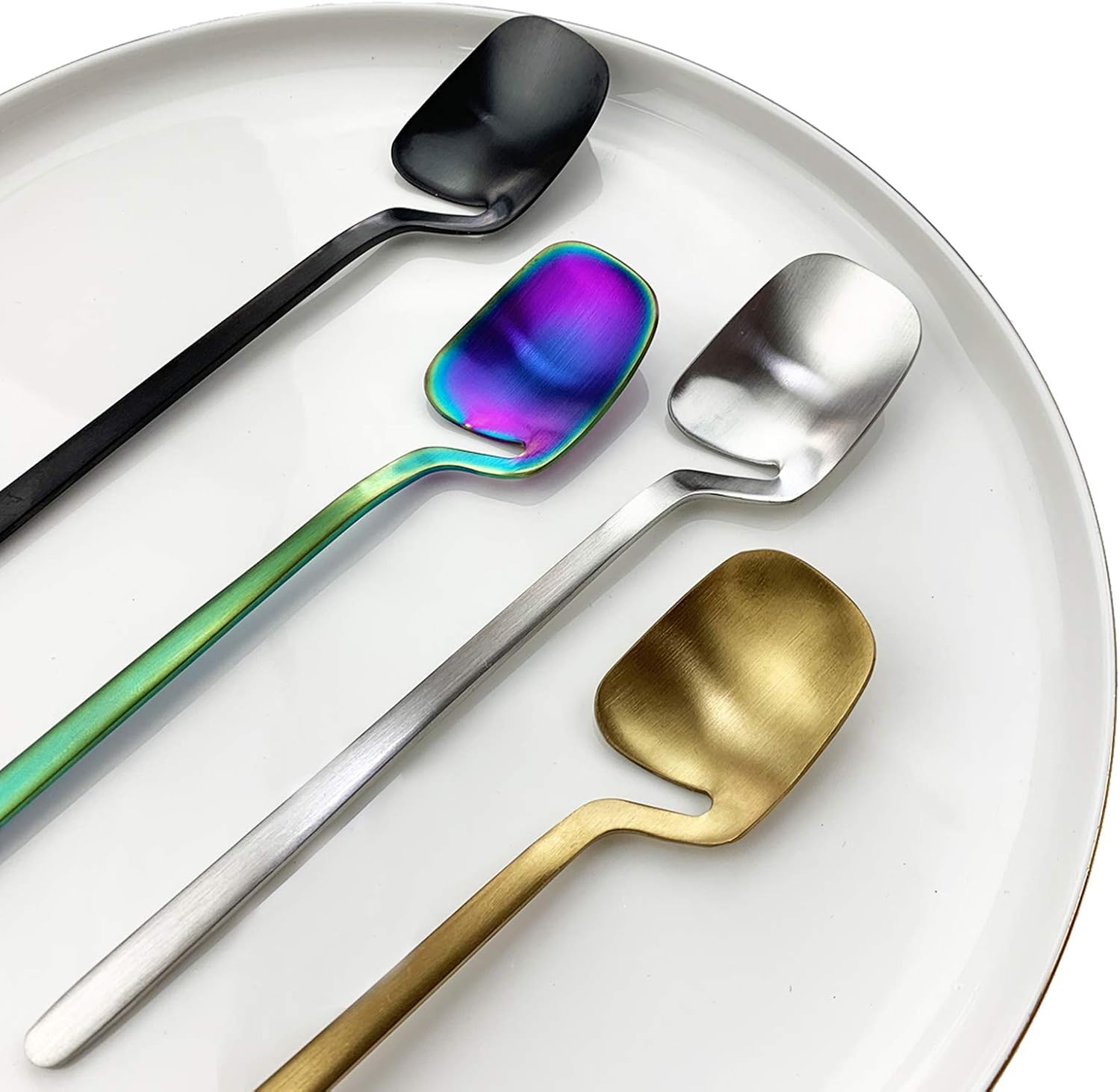 JASHII Hangable Silverware Set, Matte Rainbow Flatware Cutlery Set Service for 2