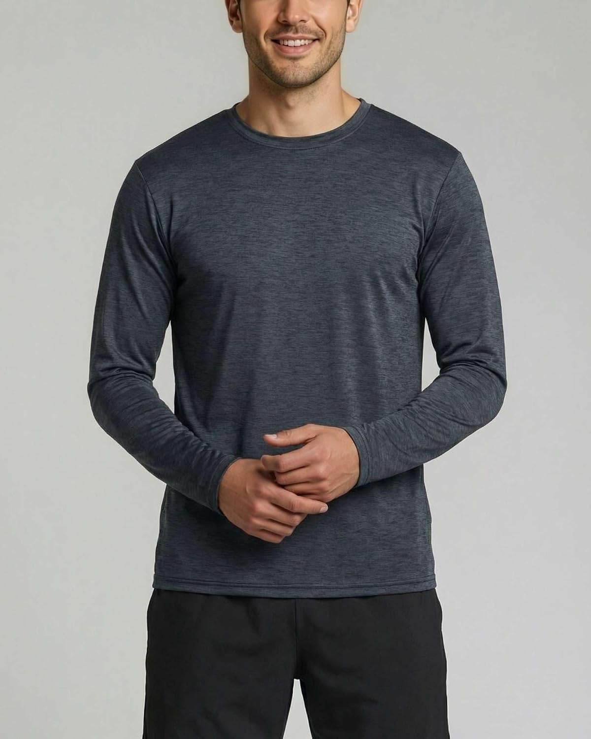 4 Pack Men's Dry Fit Long Sleeve Workout Shirts Gym Athletic Tee Fishing
