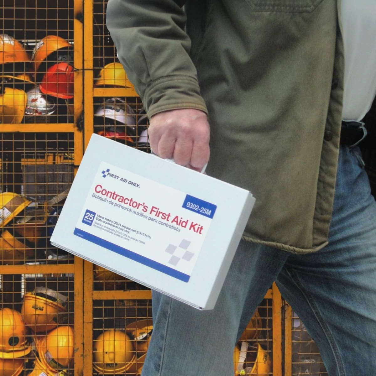 First Aid Only 9302-25M 25-Person Contractor's First Aid Kit for Home Renovation, Job Sites, and Construction Vehicles, 178 Pieces, White