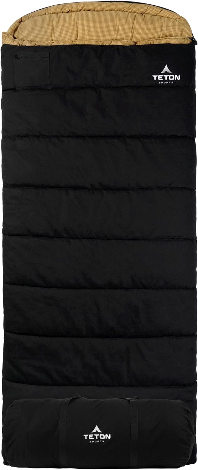 TETON Sports Deer Hunter Sleeping Bag, Warm and Comfortable Camping Sleeping Bag, Teton Tough Canvas Shell for Camping, Hunting, and Cold Weather