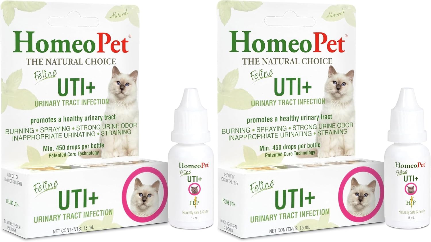 HomeoPet Feline UTI+ Urinary Tract Supplement for Cats, 15 Milliliters | Natural urinary tract support for cats, safe and gentle homeopathic formula, liquid drops suitable for daily use