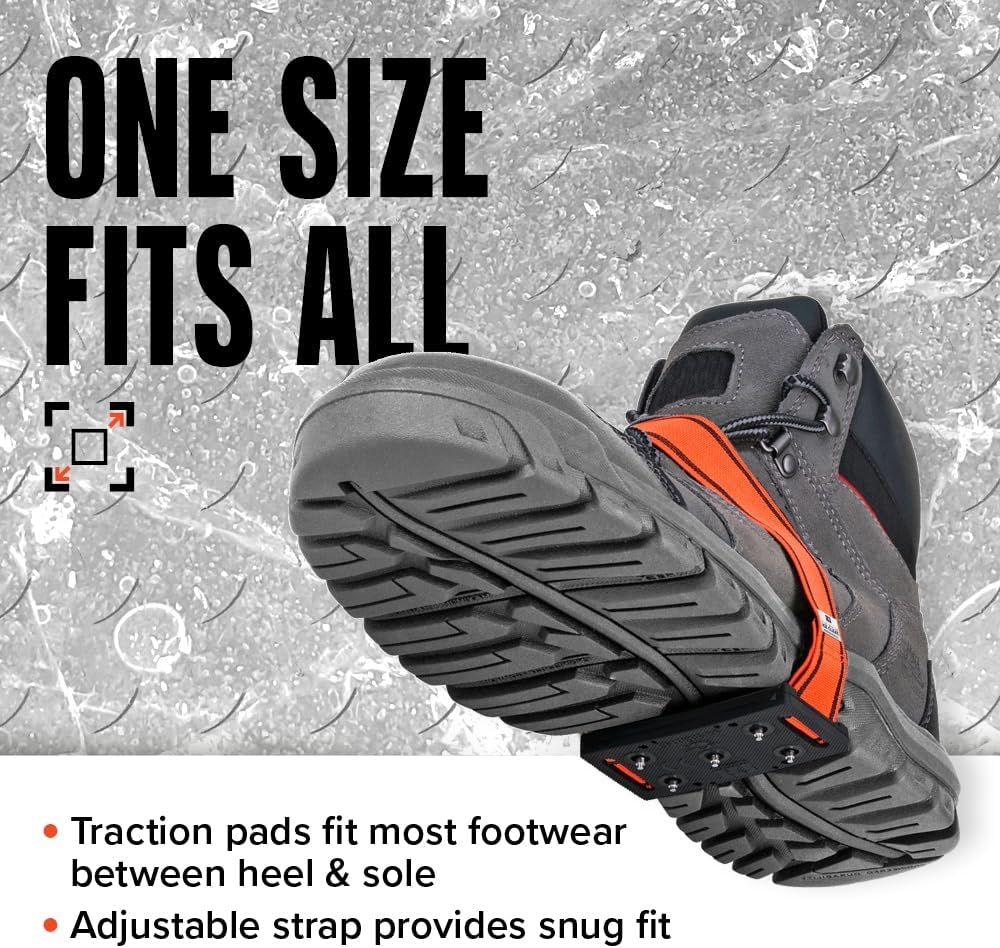 K1 Mid-Sole Ice Cleats for Men & Women - Rotatable Traction Aids For Winter Snow - Hi Vis - Low Profile
