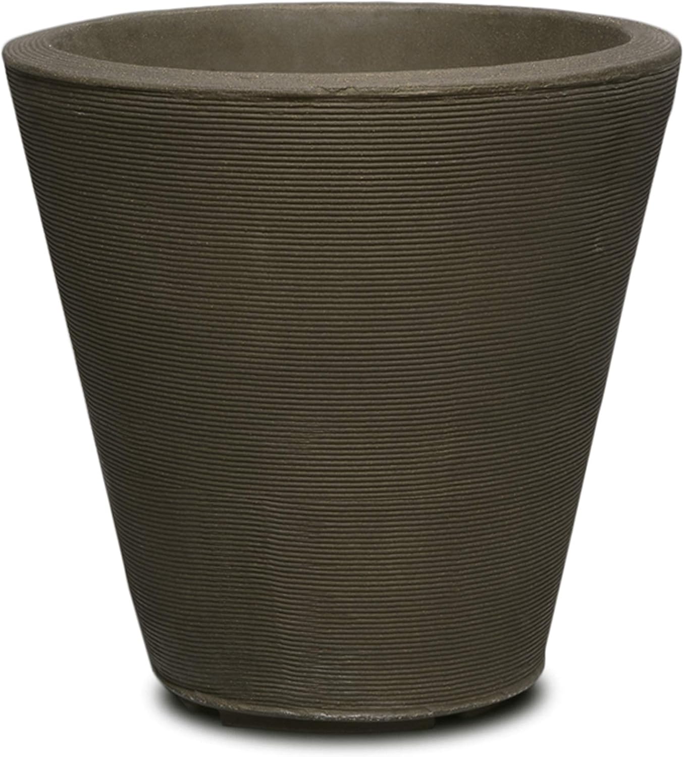 Crescent Garden Madison Planter– Weather-Resistant, Double Walled Indoor/Outdoor Plant Pot with Drain Hole – Durable All-Season Flower Container, 14" W (Cloud White)