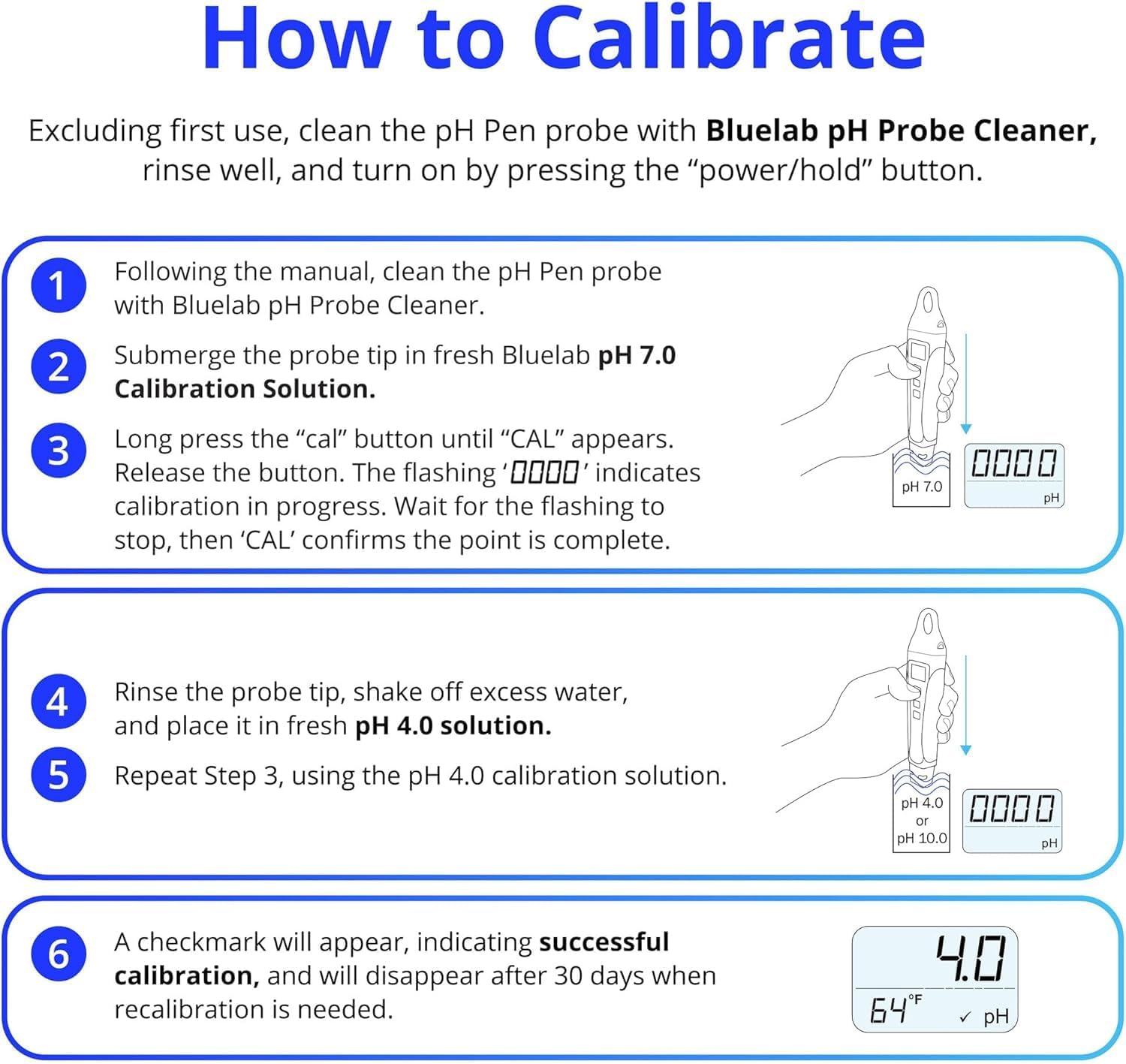 Bluelab pH Pen - ± 0.1 pH Accurate - Durable Double Junction Probe | Waterproof and Floats - Auto Temperature Compensation - Made in NZ