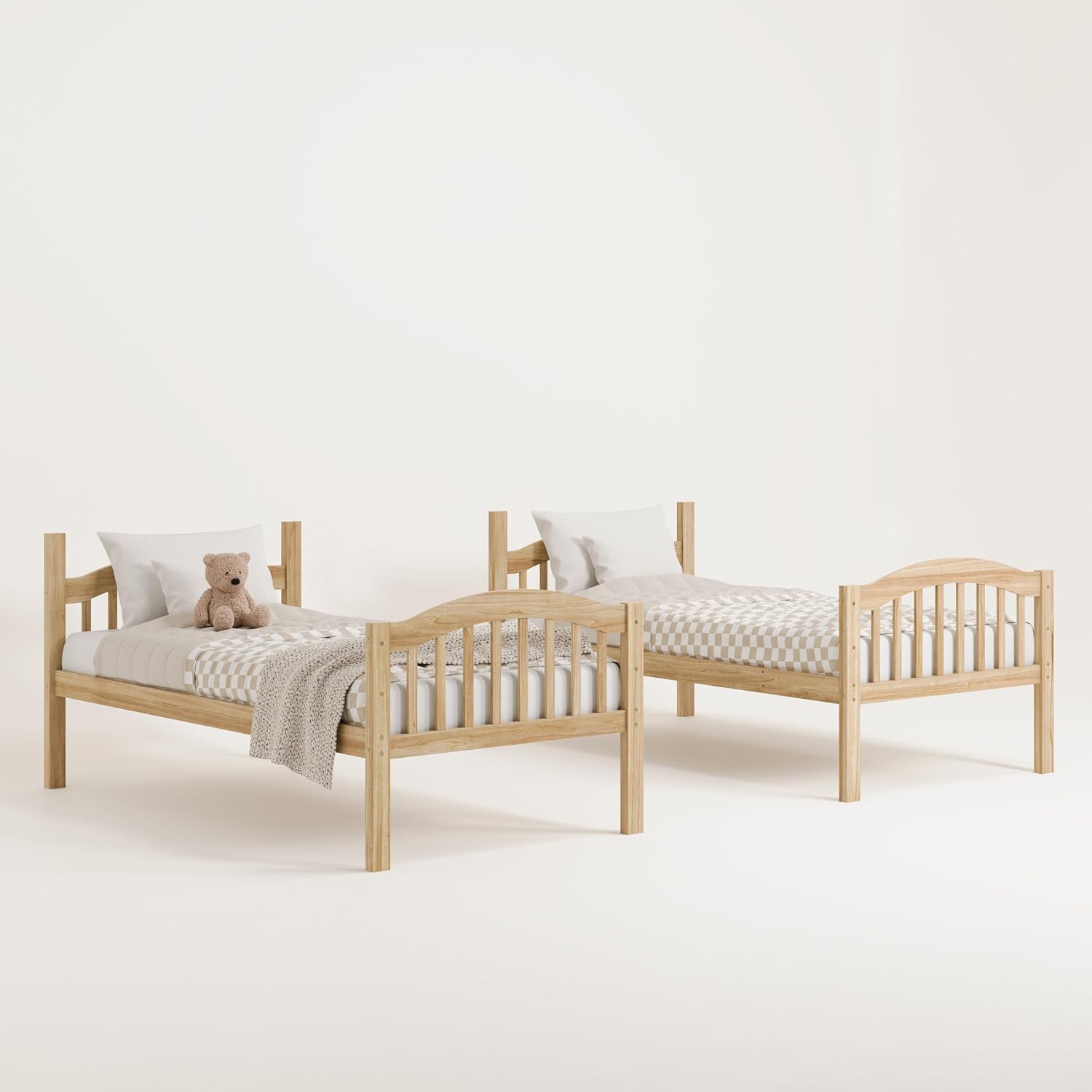 Storkcraft Long Horn Twin-Over-Twin Bunk Bed, White | GREENGUARD Gold Certified, Converts to 2 Individual Twin Beds, Wood Bunk Bed for Kids Bedroom, No Box Spring Required