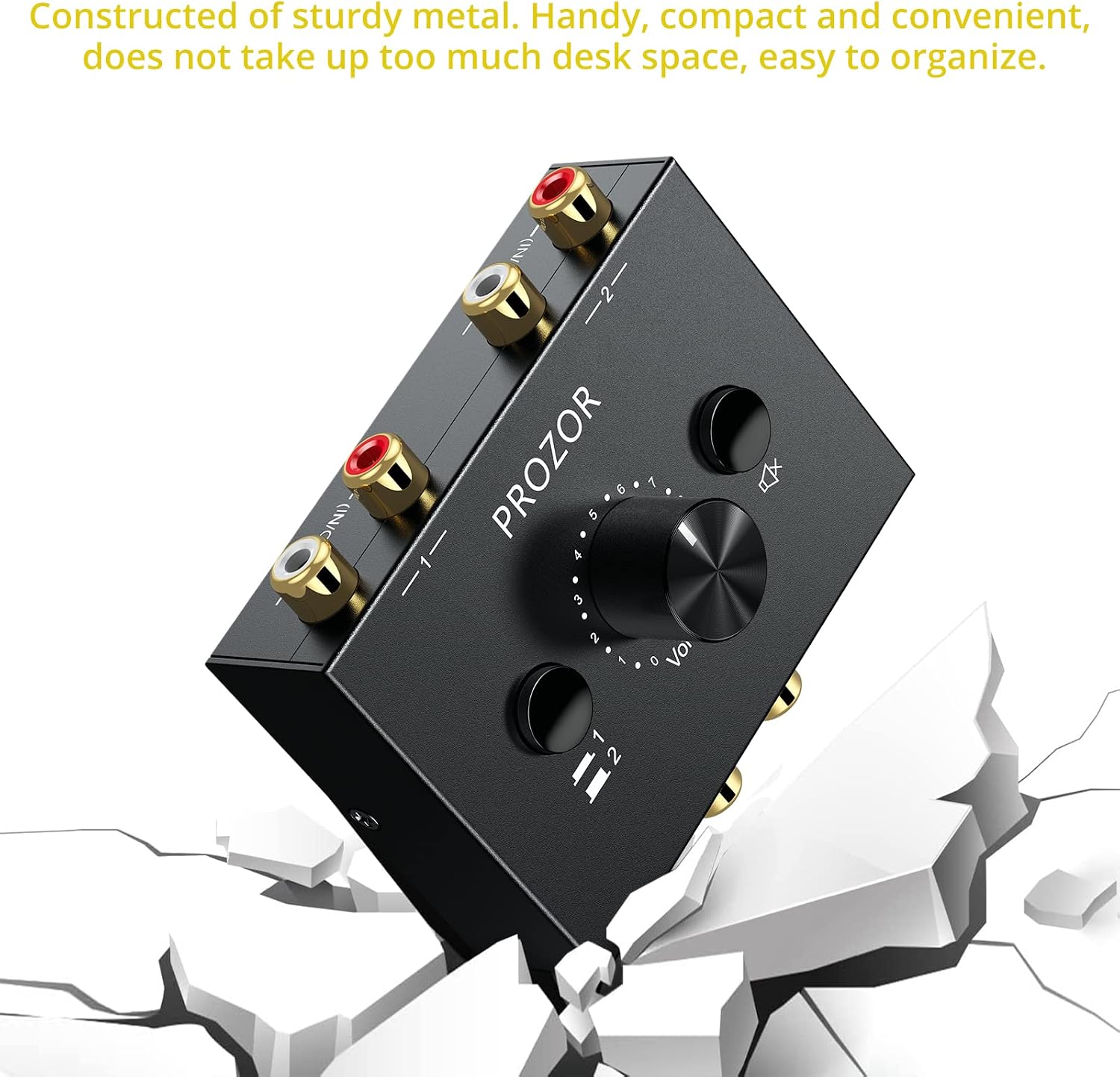 PROZOR RCA Stereo Audio Switcher - 2 in 1 Out R/L Stereo Audio Switch