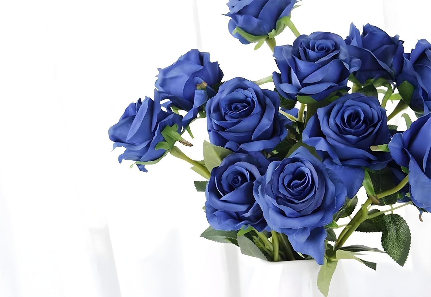 12 PCS Artificial Flowers Roses Silk Flowers Fake Long Stem Artificial Roses for Home Wedding Decorations (Yellow)