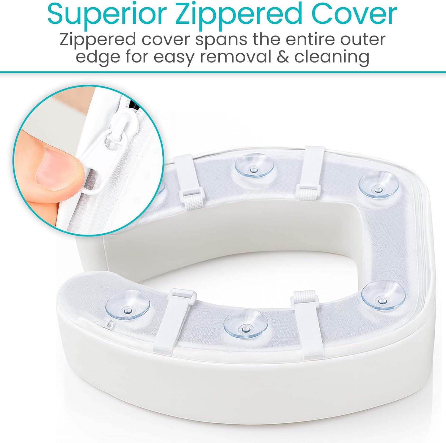 Vive Toilet Seat Cushion (Soft Cushioned Foam) - Easy Clean Soft Padded