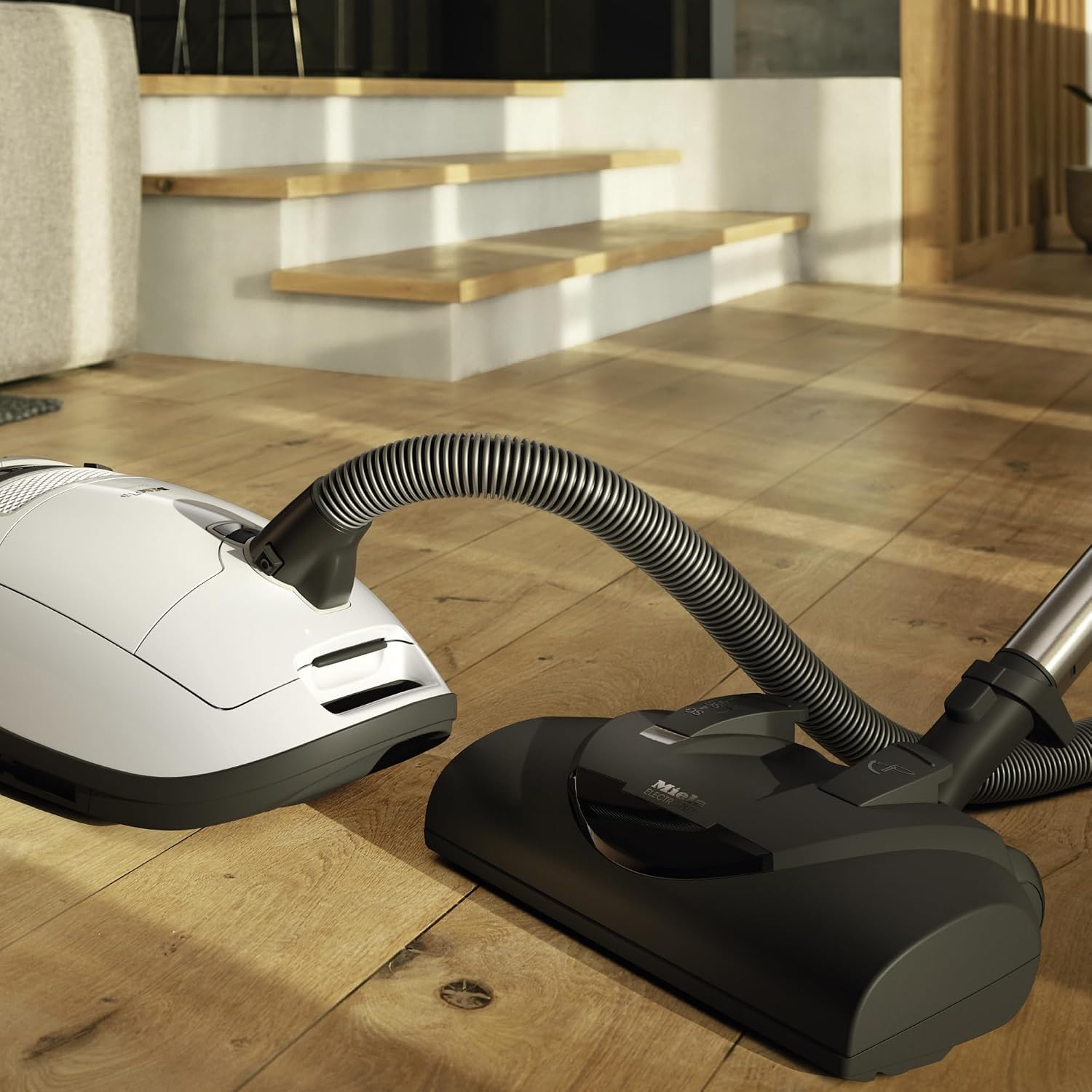 Miele Complete C3 Cat & Dog Bagged Canister Vacuum Cleaner for Pet Owners, Lotus White - 10014520 | Electro brush with five height settings