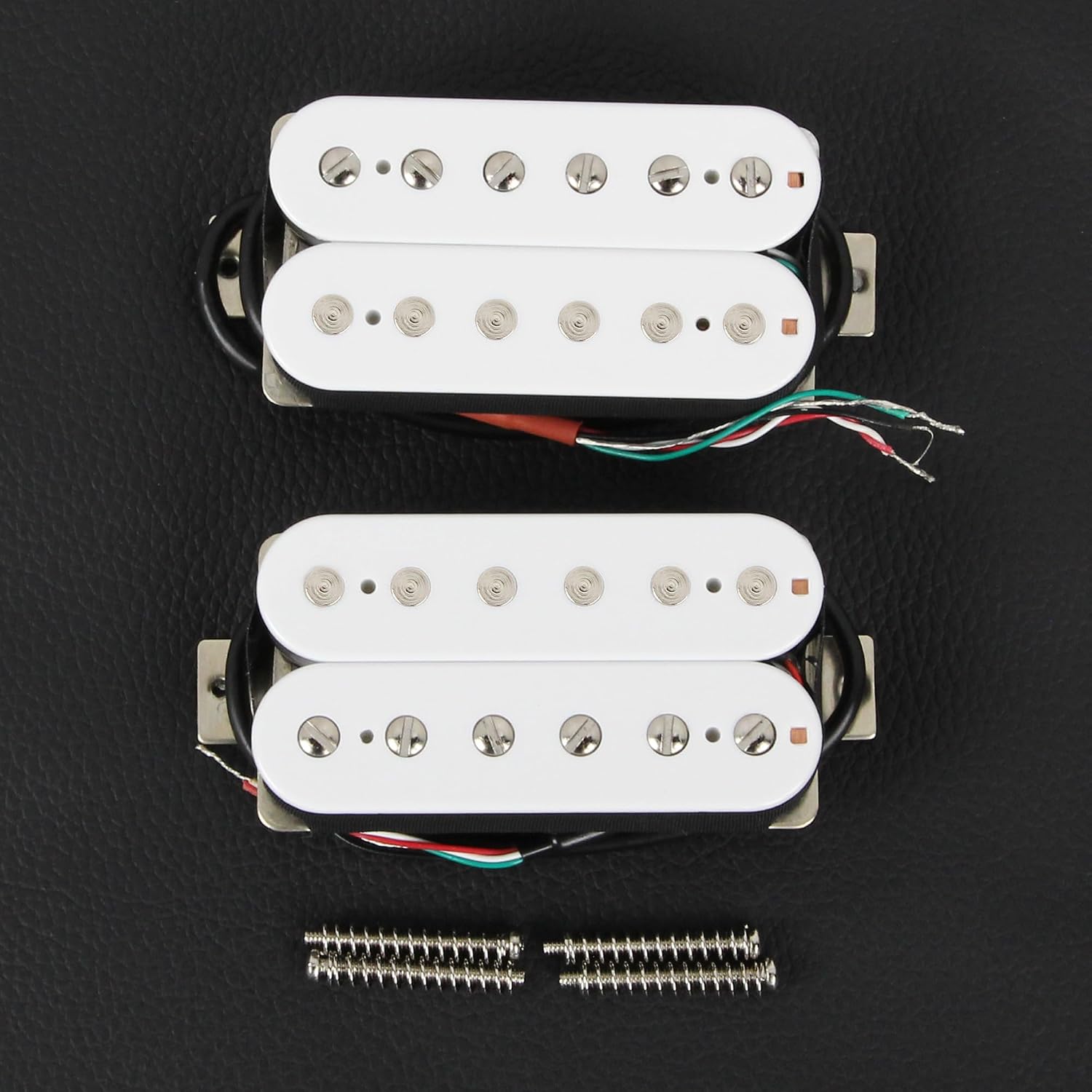 FLEOR Alnico 5 Guitar Pickup Double Coil Humbucker Pickups Neck and Bridge Set Black