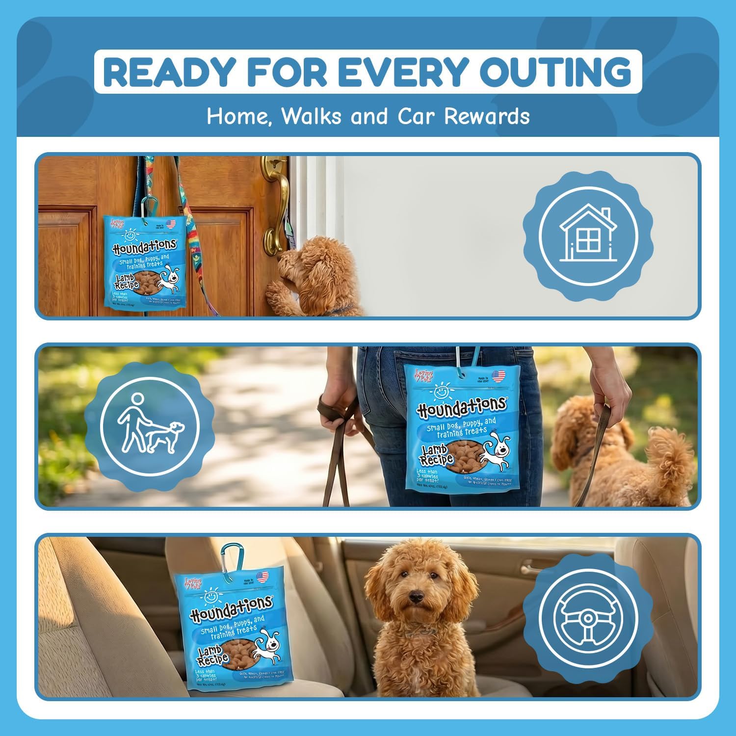 Loving Pets Houndations Chicken Dog Training Treats | All Natural | 2.6 Calories Per Treat | Grain-Free, Wheat-Free, Gluten-Free & Corn-Free | for Small Dogs & Puppies, 4 oz