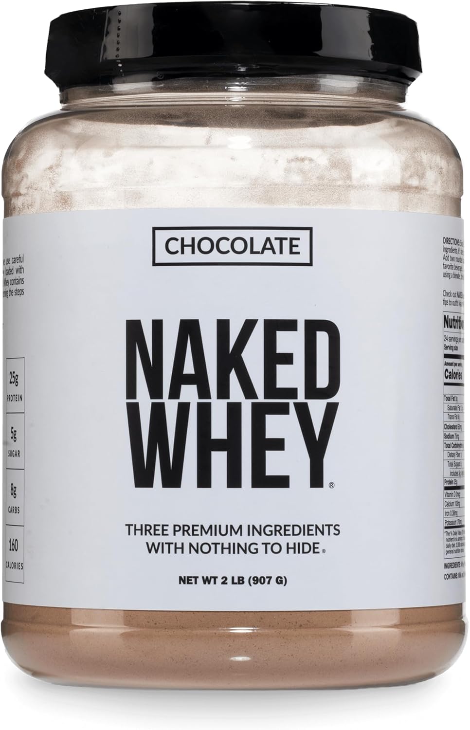 NAKED Whey 5LB 100% Grass Fed Unflavored Whey Protein Powder - Only 1 Ingredient, NSF Certified, Undenatured, Gluten Free, Soy Free, Promote Muscle Growth and Recovery - 76 Servings