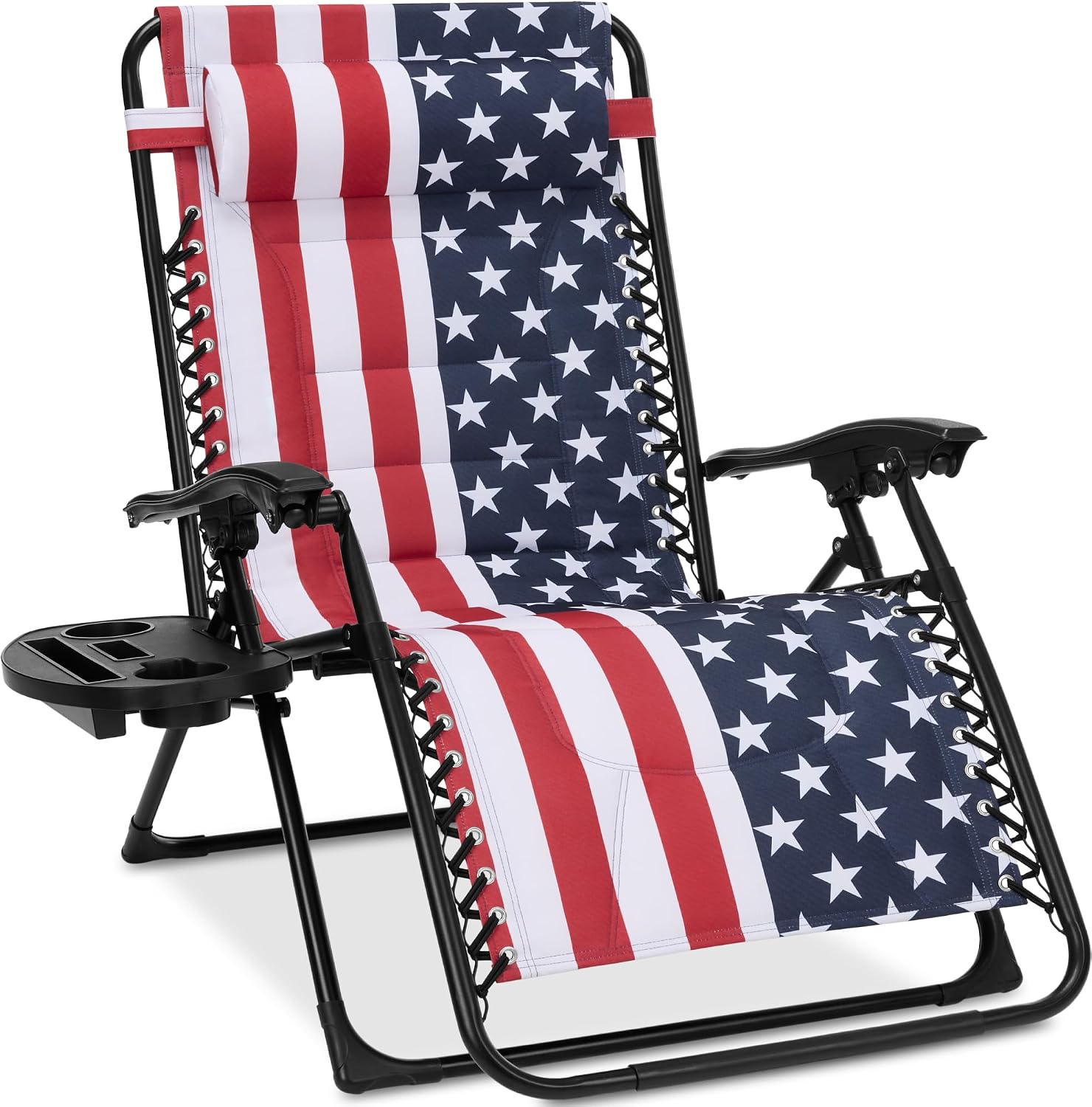 Best Choice Products Oversized Padded Zero Gravity Chair, Folding Outdoor Patio Recliner, XL Anti Gravity Lounger for Backyard w/Headrest, Cup Holder