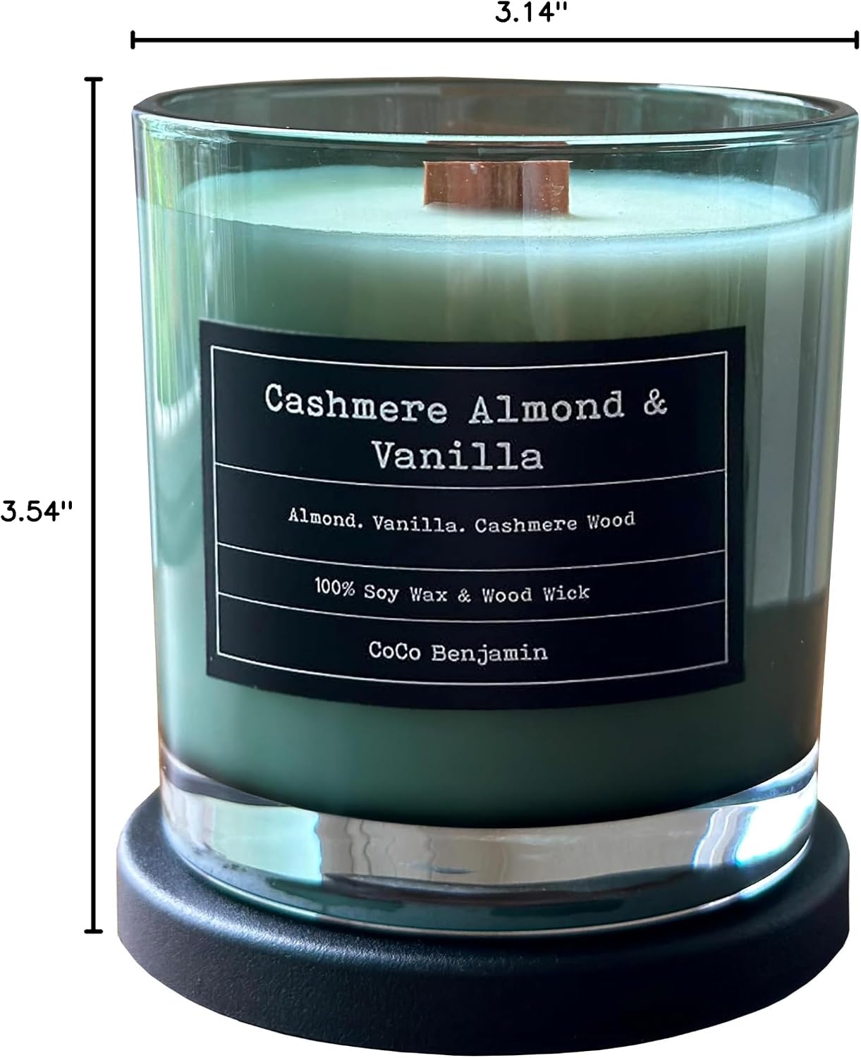 100% Natural Soy Wax Candle by CoCo Benjamin - Highly Scented & Hand-Poured Luxury Candle ((Majestic Balsam Fir Trees) - Clean Burning Cotton Wick