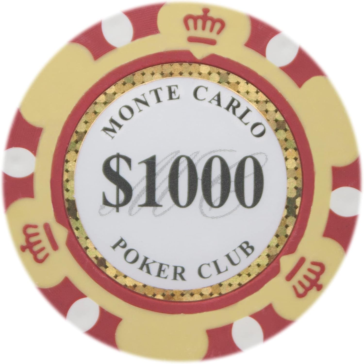 Brybelly Monte Carlo Premium Poker Chips (50-Pack) Heavyweight 14-Gram Clay Composite