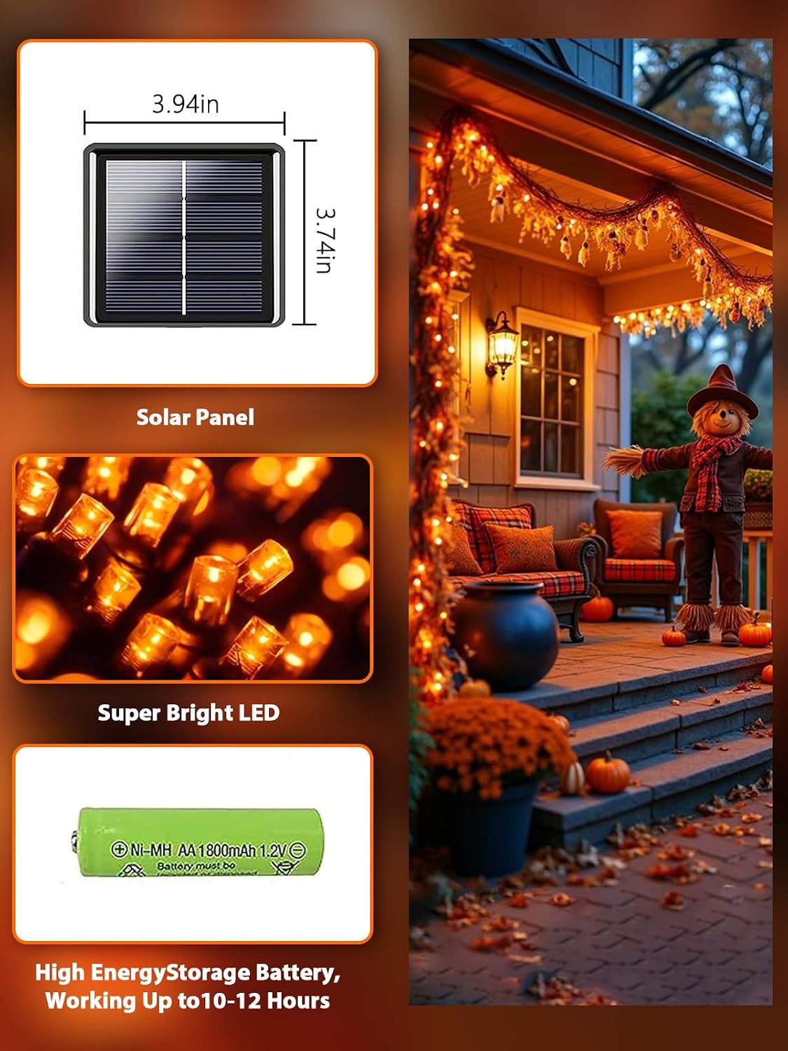 Solar String Lights Outdoor 2 Pack 170FT 480 LED Christmas Light Warm White