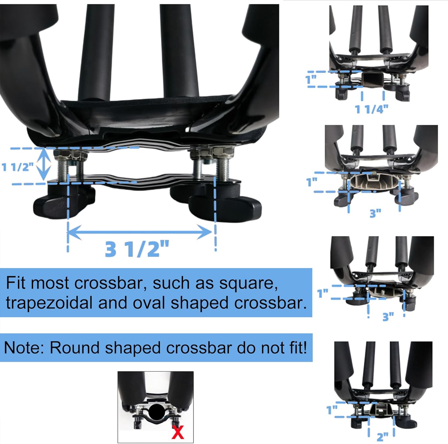 2 Pairs Heavy Duty Kayak Roof Rack J-Bar Carrier Holder - Includes 4 Pcs Ratchet for Canoe, SUV, Cars, Truck, Surf Ski