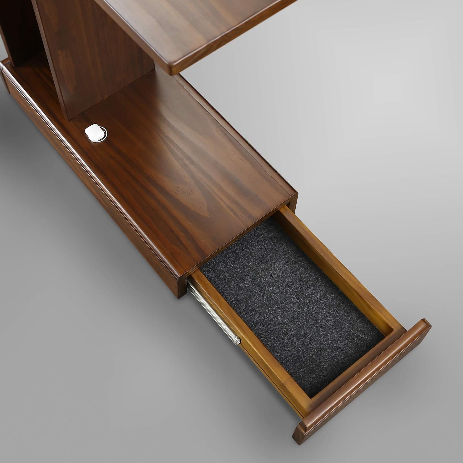 Casual Home Monroe C-Table Drawer, Concealment Furniture, Mocha, 22.75 in x 10 in x 24 in
