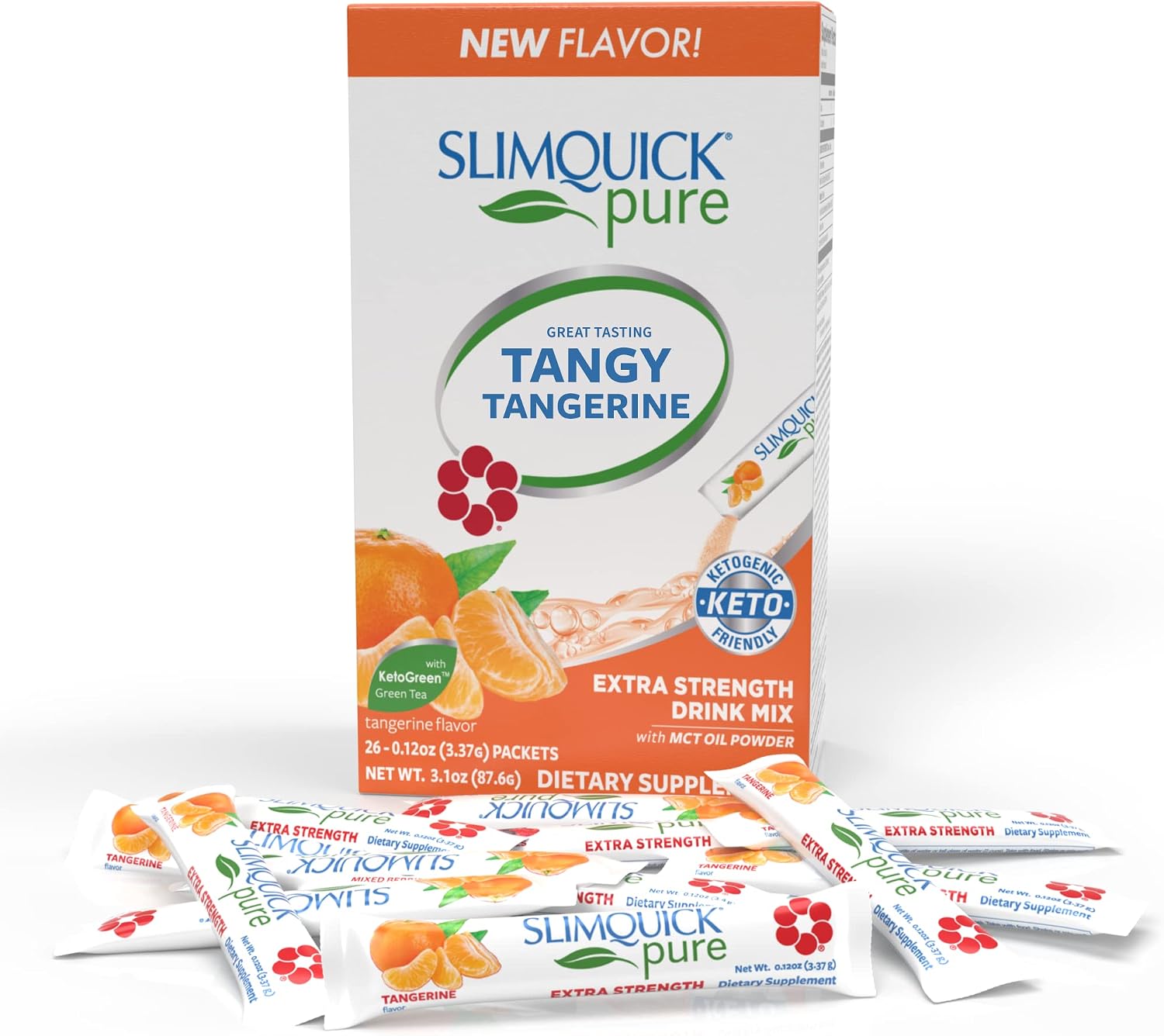 Slimquick Pure 3x Extra Strength Mixed Berry Drink Mix for Women to Help Achieve Weight Goals, Helps Metabolism, Keeps Full for Longer with Green Tea, Caffeine, Chaste Tree, Rhodiola Extract, 26 Count