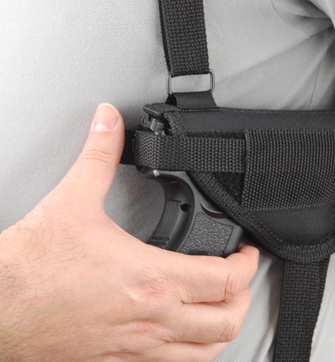 Barsony New Concealment Shoulder Holster w/Double Mag Pouch Compact 9mm 40 45