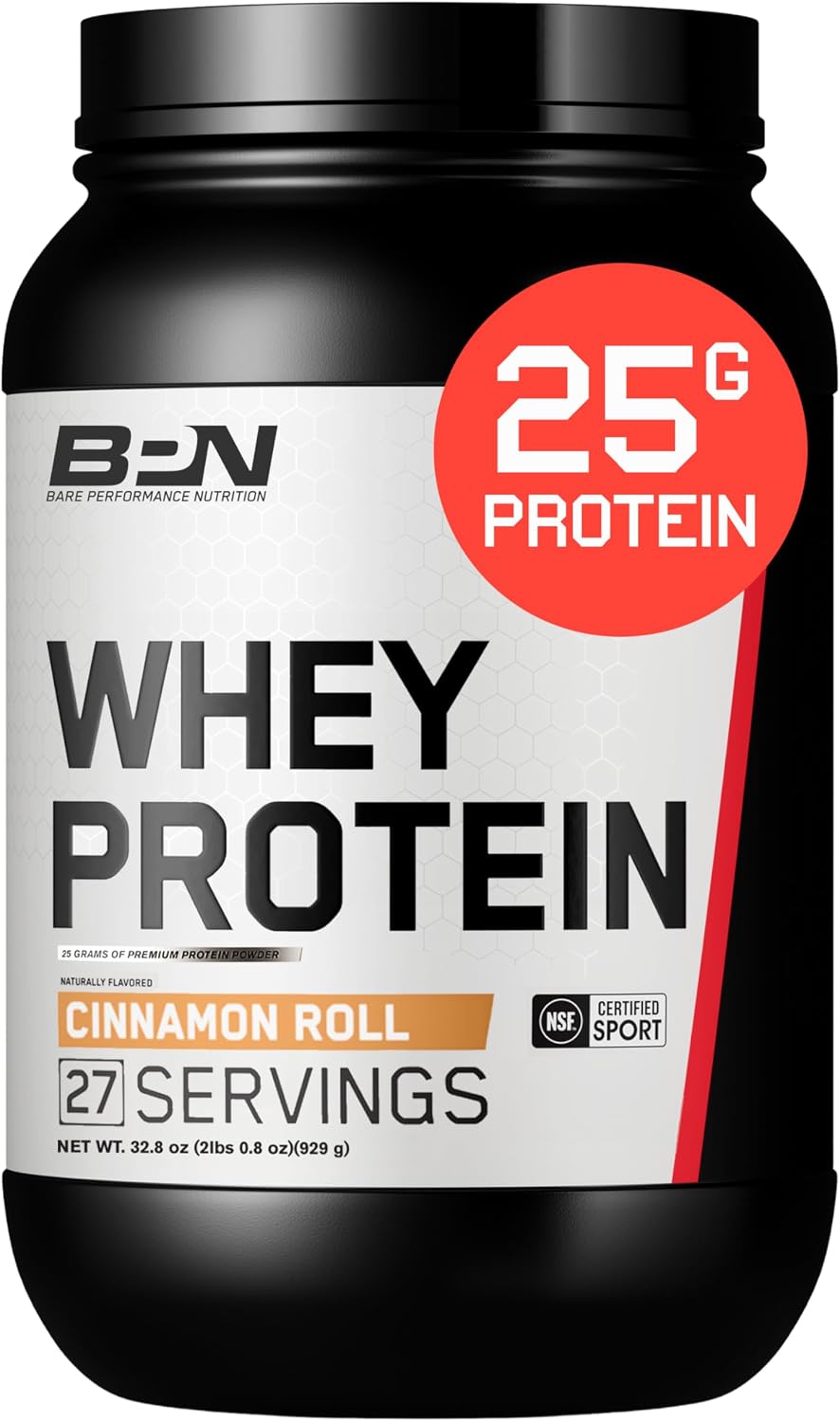 BARE PERFORMANCE NUTRITION, BPN Whey Protein + Casein Protein Powder Blend, Vanilla, 25g Protein per Serving Supports Lean Muscle Recovery